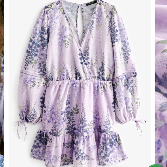 Lilac Long Sleeve Dress - Picture 1 of 4